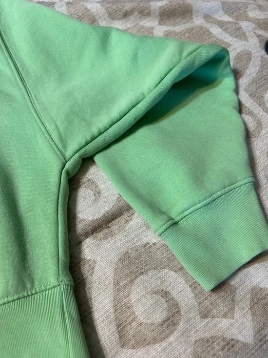 Light Green Adidas Cropped Sweatshirt with Small Embroidered Logo - Picture 7 of 8